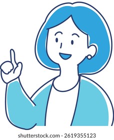 Illustration of woman pointing fingers