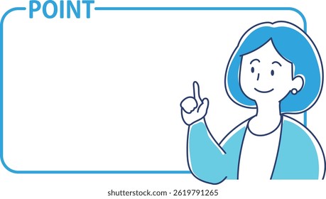 illustration of woman pointing fingers and frame
