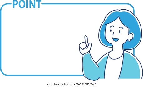 illustration of woman pointing fingers and frame