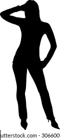 illustration of a woman posing