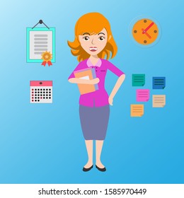 Illustration Woman Ready Work Stock Vector (Royalty Free) 1585970449 ...