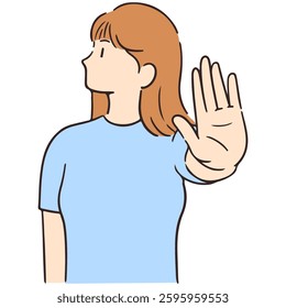 illustration of a woman rejection gesture