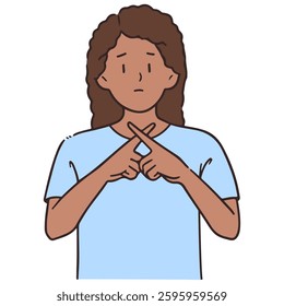 illustration of a woman rejection gesture