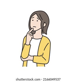 Illustration of a woman in rough clothes