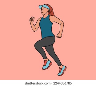 Illustration of a woman running