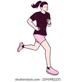 illustration of a woman running pose