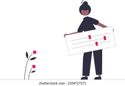Illustration einer Frau und ein Einstellbild. Vektorgrafiken