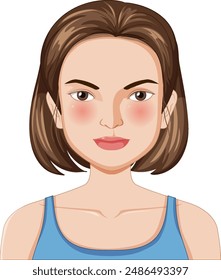 Illustration of a woman with short brown hair