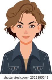 Illustration of a woman with short hair