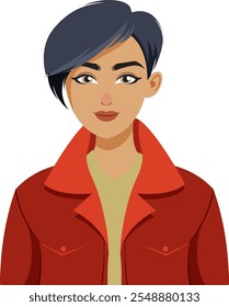 Illustration of a woman with short hair