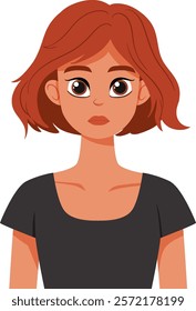 Illustration of a woman with short red hair