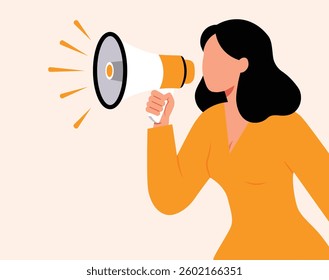 illustration of woman shouting.  Woman Shouting, Yelling Woman, Angry Woman