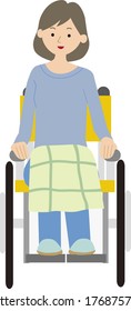 Illustration of a woman sitting in a wheelchair