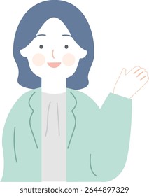 illustration of a woman smiling and explaining
