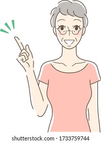 Illustration of a woman smiling and pointing her finger