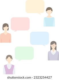 Illustration of a woman and a speech bubble