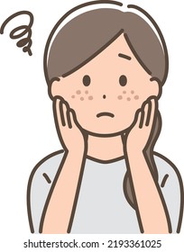 
Illustration of a woman with spots