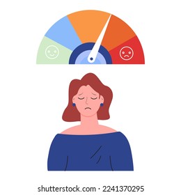 Illustration of woman stress levels