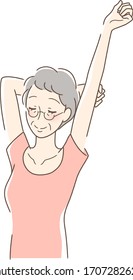 Illustration of a woman stretching