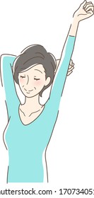 Illustration of a woman stretching