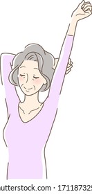 Illustration of a woman stretching