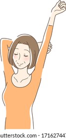 Illustration of a woman stretching