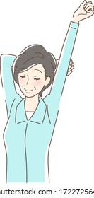 Illustration of a woman stretching