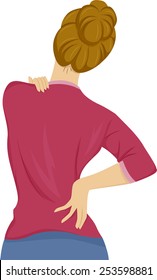 Illustration of a Woman Suffering From Back Pain