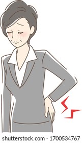 Illustration of a woman suffering from backache