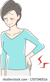 Illustration of a woman suffering from backache