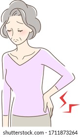 Illustration of a woman suffering from backache