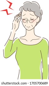 Illustration of a woman suffering from headache