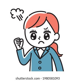 Illustration of a woman in a suit (anger)