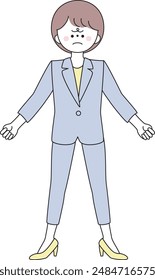 Illustration of a woman in a suit getting angry