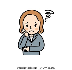 Illustration of a woman in a suit having trouble.