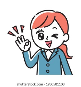 Illustration of a woman in a suit (OK)