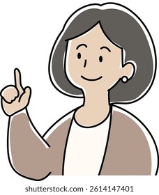 Illustration of woman in suit pointing fingers