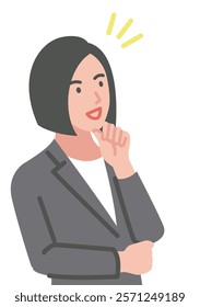 Illustration of a woman in a suit smiling and agreeing