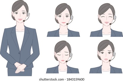 日本人 女性 オペレーター のイラスト素材 画像 ベクター画像 Shutterstock