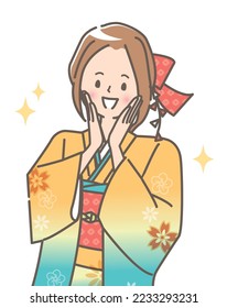 Illustration of woman in sunny clothes