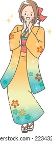 Illustration of woman in sunny clothes