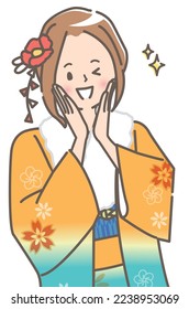 Illustration of woman in sunny clothes