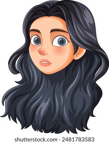 Illustration of a woman with a surprised expression