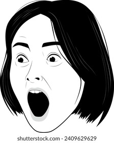 Illustration of a woman with a surprised face