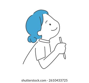 Illustration of a woman taking notes Vector