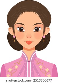 Illustration of a woman in traditional attire