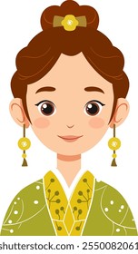 Illustration of a woman in traditional attire