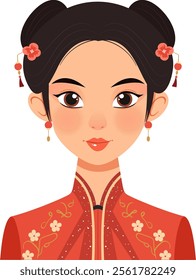 Illustration of a woman in traditional attire