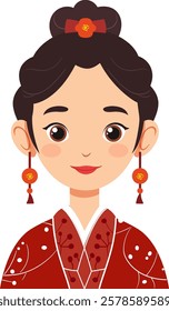 Illustration of a woman in traditional attire