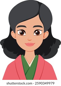 Illustration of a woman in traditional attire